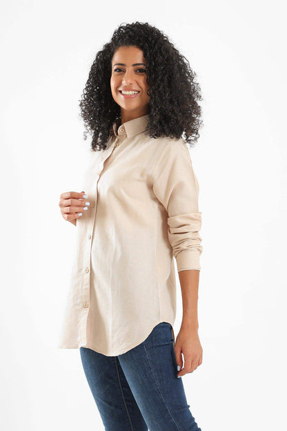 Curved Hem Plain Shirt - Carina - ÙƒØ§Ø±ÙŠÙ†Ø§