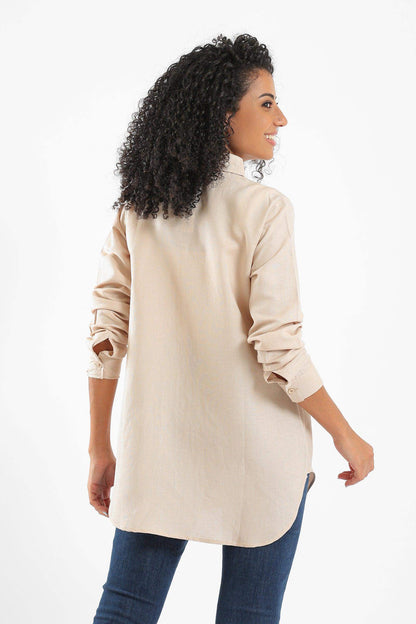 Curved Hem Plain Shirt - Carina - ÙƒØ§Ø±ÙŠÙ†Ø§