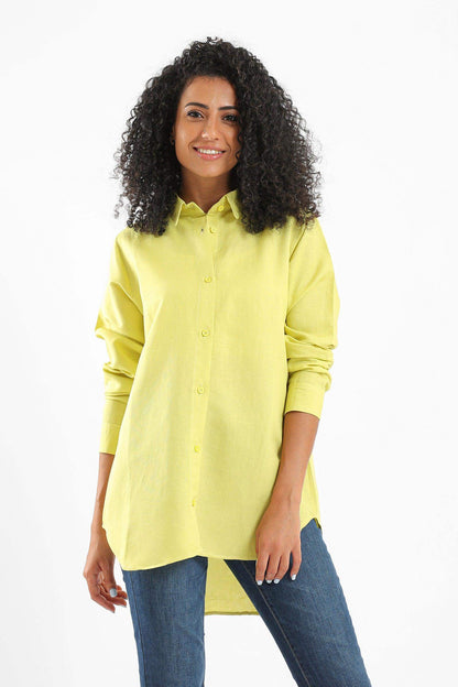 Curved Hem Plain Shirt - Carina - ÙƒØ§Ø±ÙŠÙ†Ø§