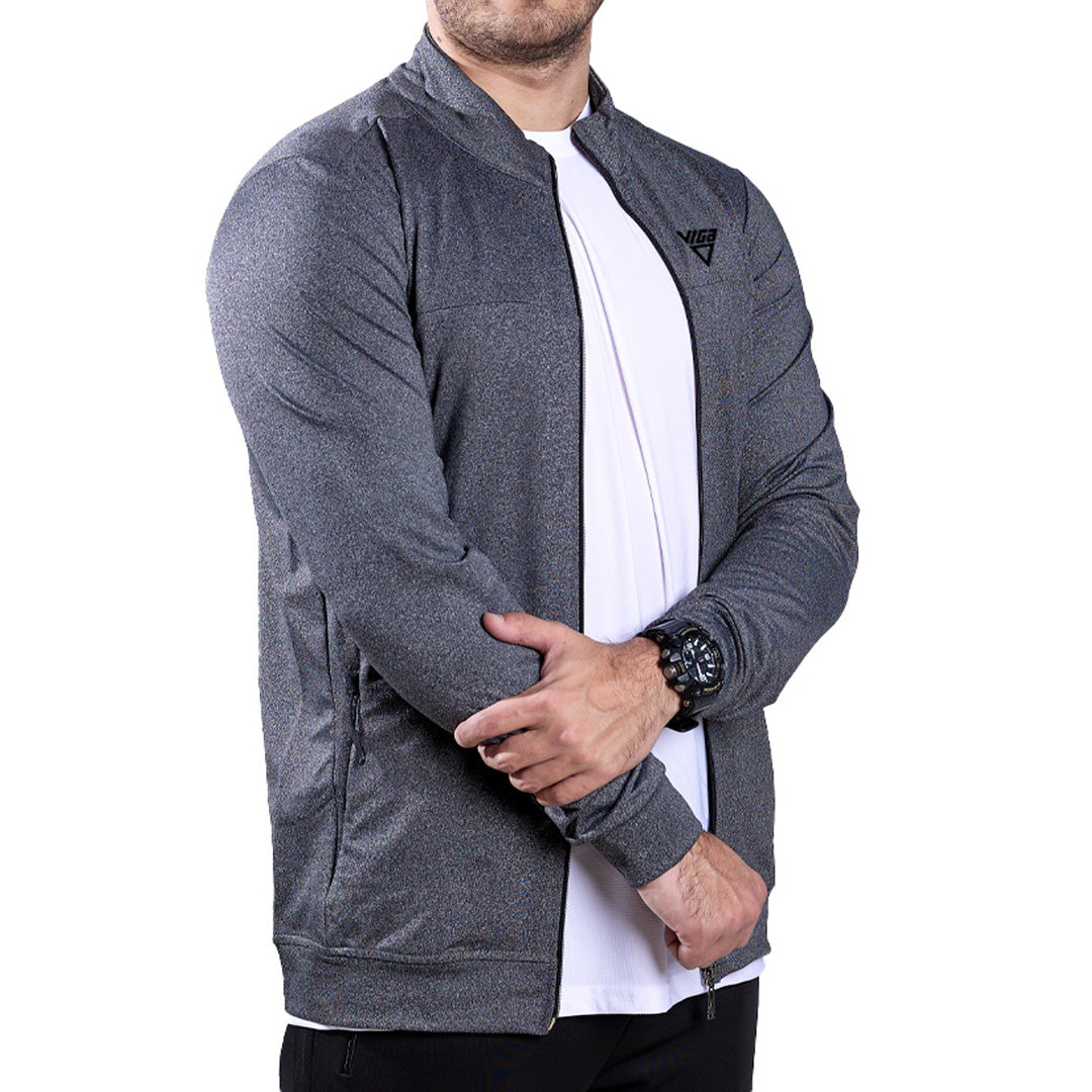 Polyester Interlock Performance Track Jacket – Dark Grey