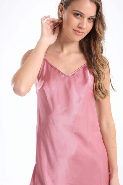 Delicate Satin Short Nightgown - Carina - ÙƒØ§Ø±ÙŠÙ†Ø§