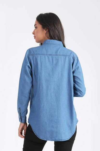 Denim Long Sleeves Shirt - Carina - ÙƒØ§Ø±ÙŠÙ†Ø§