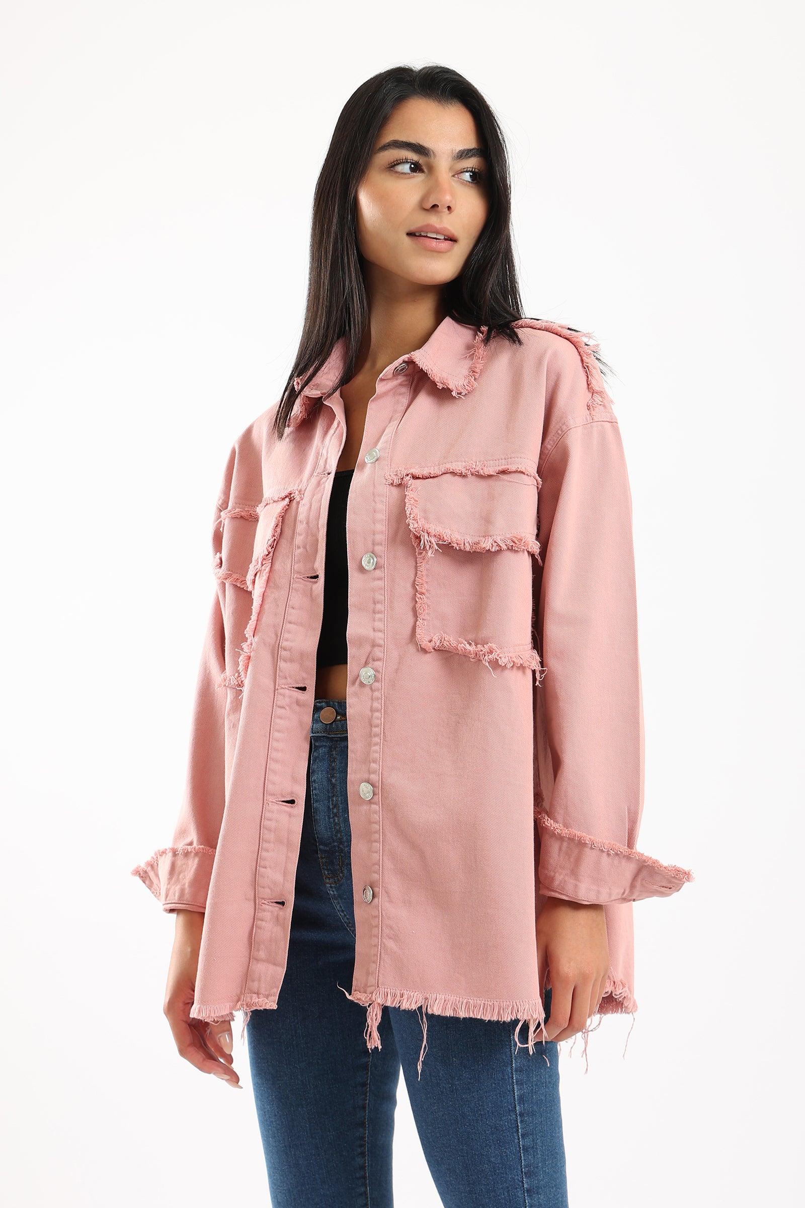 Denim Shirt with Fringes - Clue Wear