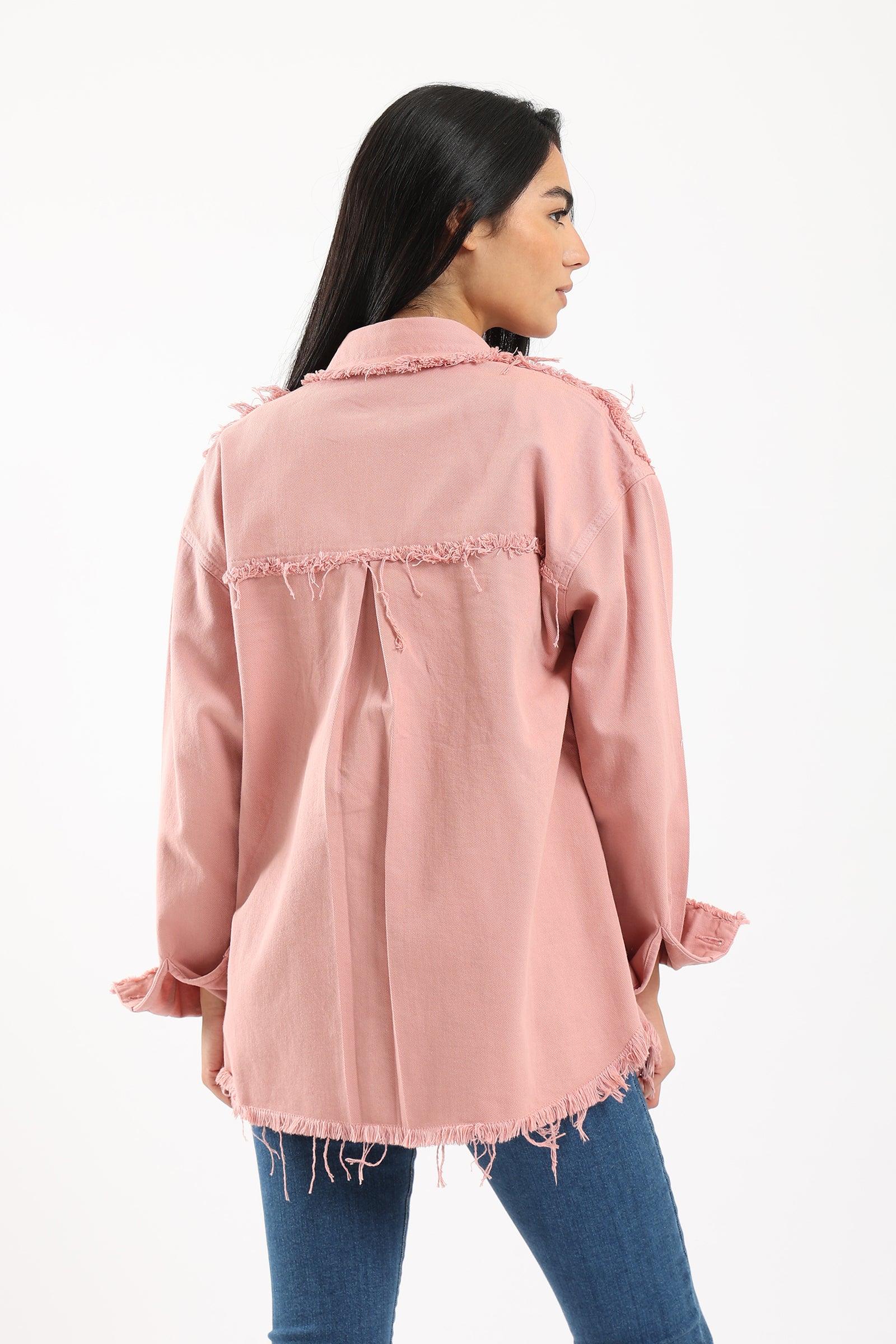 Denim Shirt with Fringes - Clue Wear
