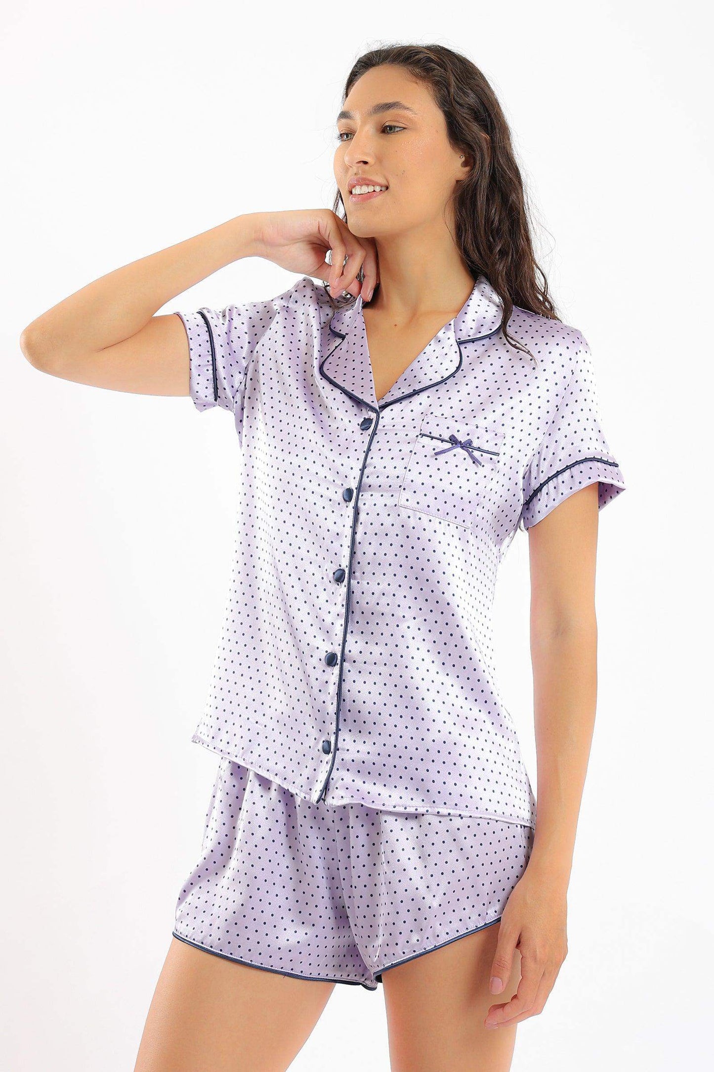 Dotted Satin Pyjama Set - Carina - ÙƒØ§Ø±ÙŠÙ†Ø§