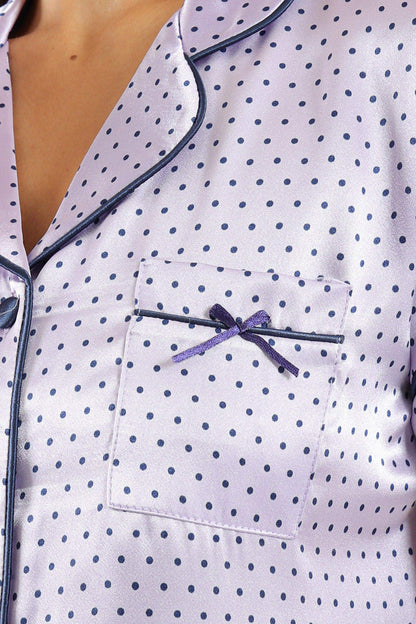 Dotted Satin Pyjama Set - Carina - ÙƒØ§Ø±ÙŠÙ†Ø§