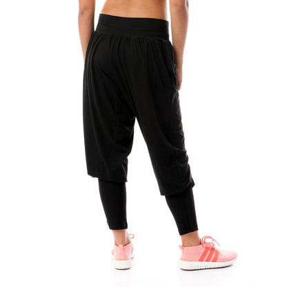 Black Wide Leg Comfortable Women Sports Pants - Champsland