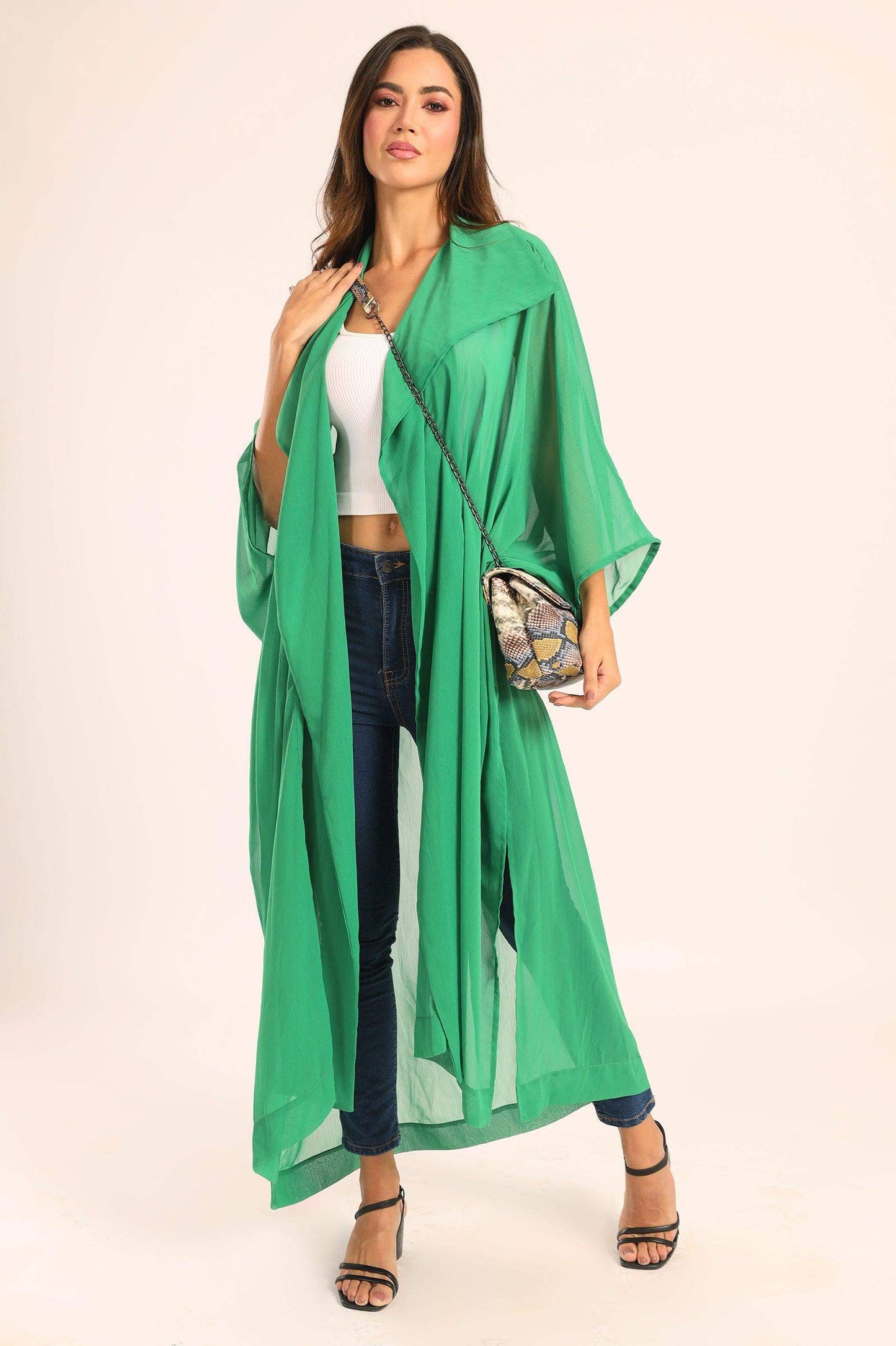 Draped Chiffon Kimono - Carina - ÙƒØ§Ø±ÙŠÙ†Ø§