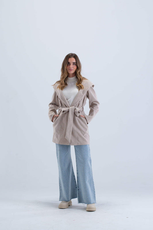 Draped Hooded Coat - Carina - ÙƒØ§Ø±ÙŠÙ†Ø§