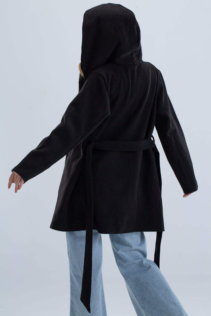 Draped Hooded Coat - Carina - ÙƒØ§Ø±ÙŠÙ†Ø§