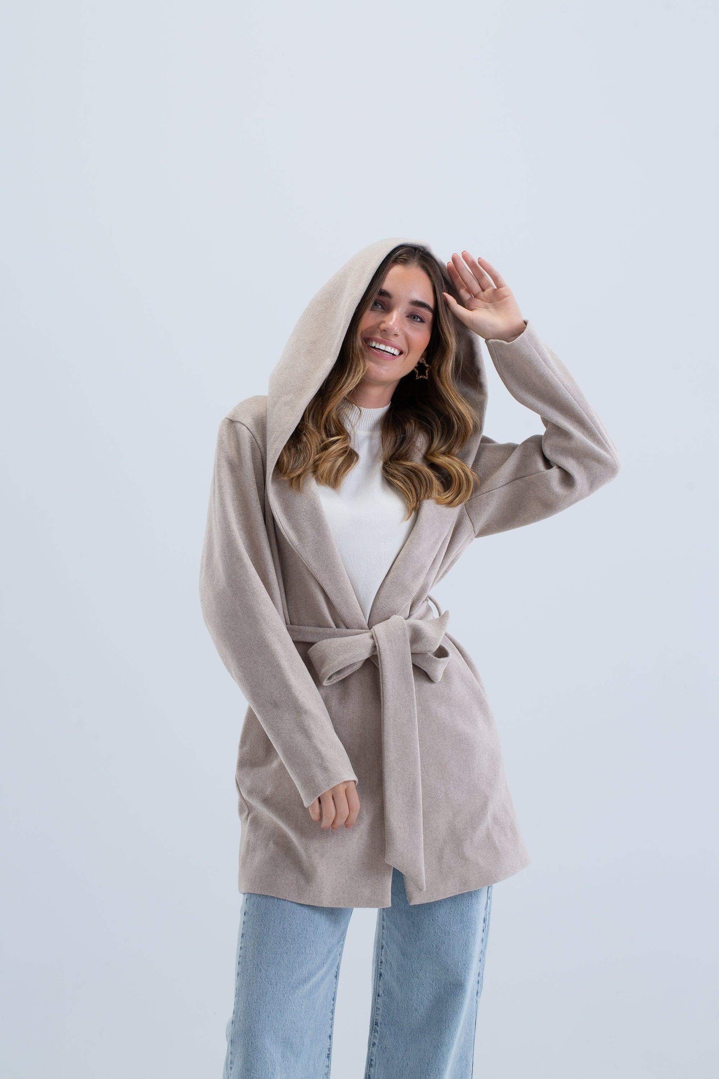 Draped Hooded Coat - Carina - ÙƒØ§Ø±ÙŠÙ†Ø§