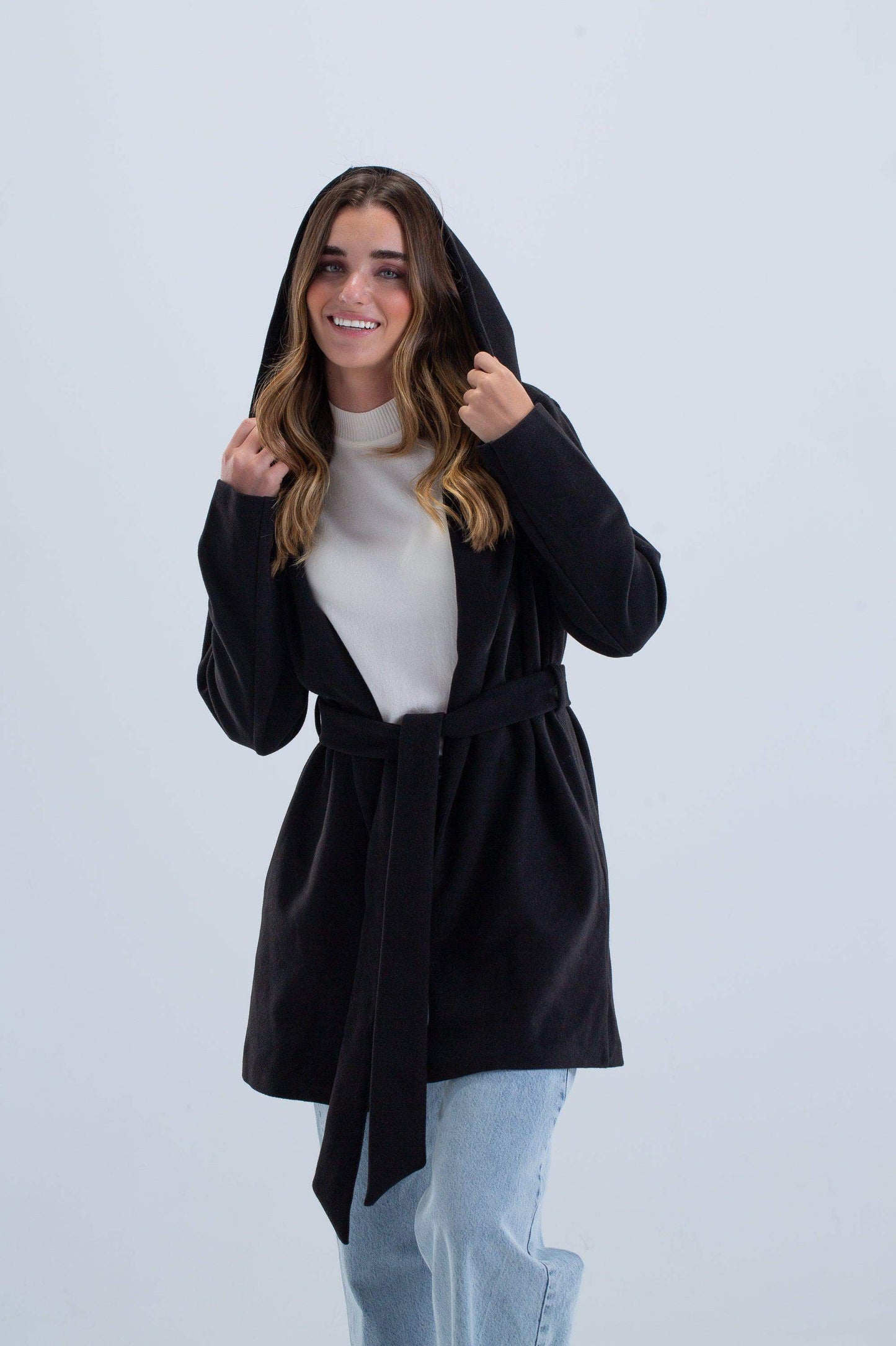 Draped Hooded Coat - Carina - ÙƒØ§Ø±ÙŠÙ†Ø§