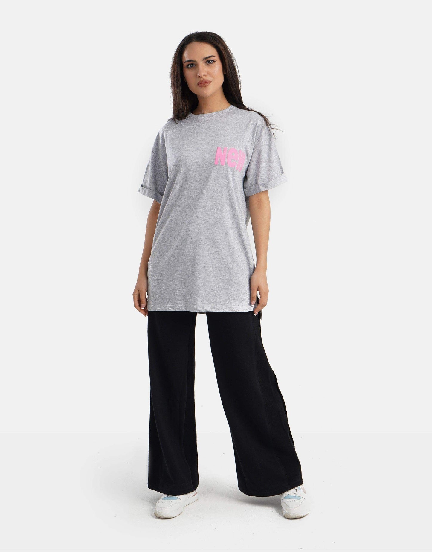 Dropped Sleeve Printed T-Shirt - Carina - ÙƒØ§Ø±ÙŠÙ†Ø§