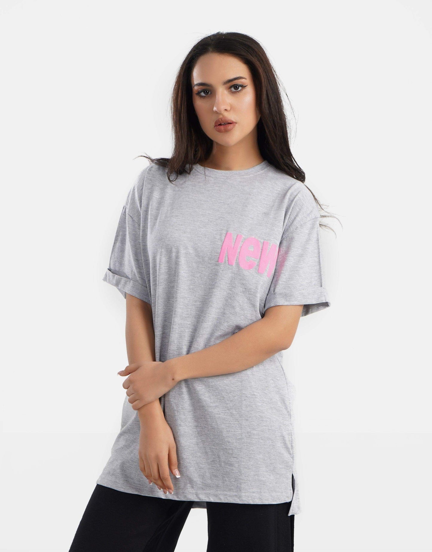 Dropped Sleeve Printed T-Shirt - Carina - ÙƒØ§Ø±ÙŠÙ†Ø§