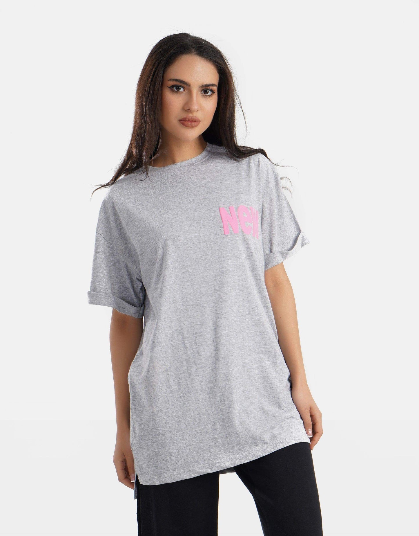 Dropped Sleeve Printed T-Shirt - Carina - ÙƒØ§Ø±ÙŠÙ†Ø§