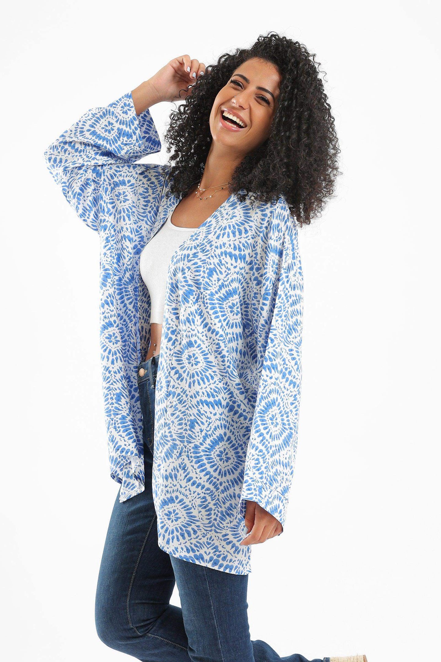 Dual Tone Printed Kimono - Carina - ÙƒØ§Ø±ÙŠÙ†Ø§