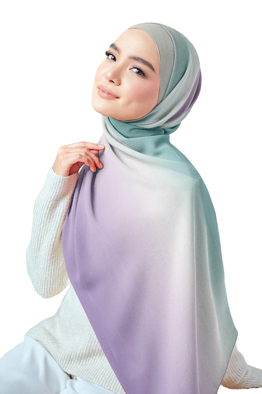 Gradient Chiffon Crepe Scarf