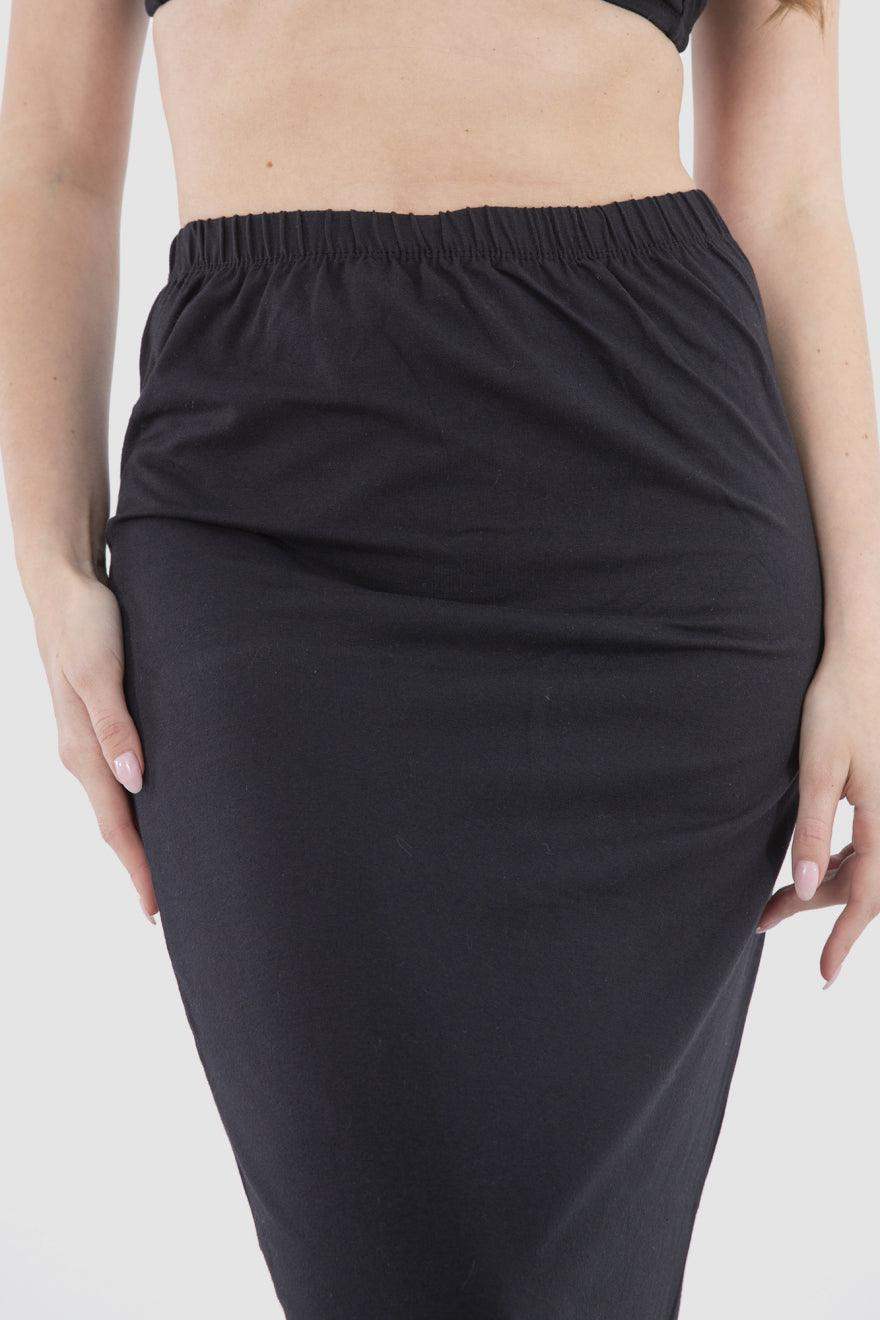 Elastic Waist Solid Maxi Skirt - Carina - ÙƒØ§Ø±ÙŠÙ†Ø§