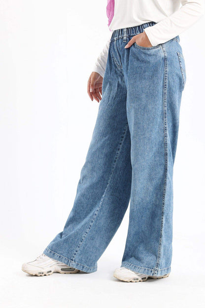 Elastic Waist Wide Leg Jeans - Carina - ÙƒØ§Ø±ÙŠÙ†Ø§