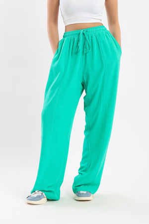 Elastic Waisted Wide Pants - Clue Wear
