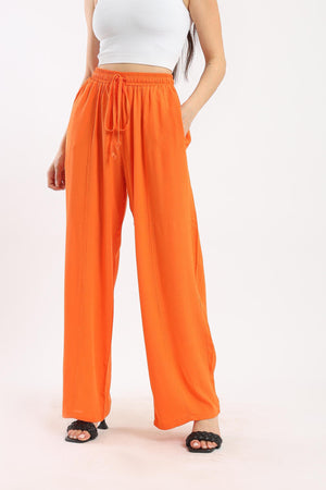 Elastic Waisted Wide Pants - Clue Wear