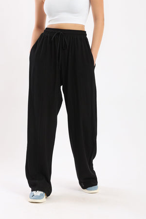 Elastic Waisted Wide Pants - Clue Wear