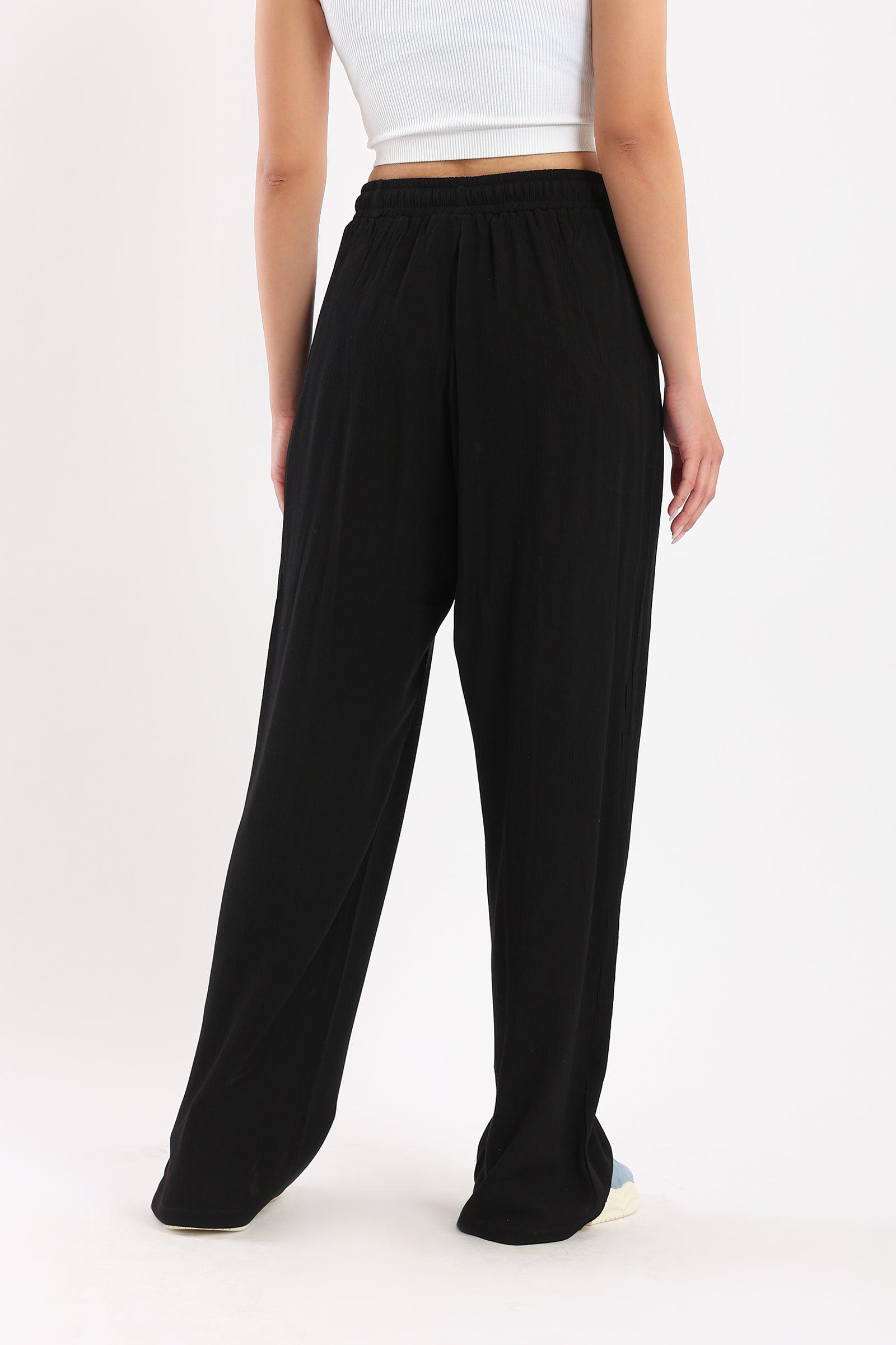 Elastic Waisted Wide Pants - Clue Wear