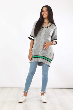 Elbow Sleeves Knitted Pullover - Carina - ÙƒØ§Ø±ÙŠÙ†Ø§