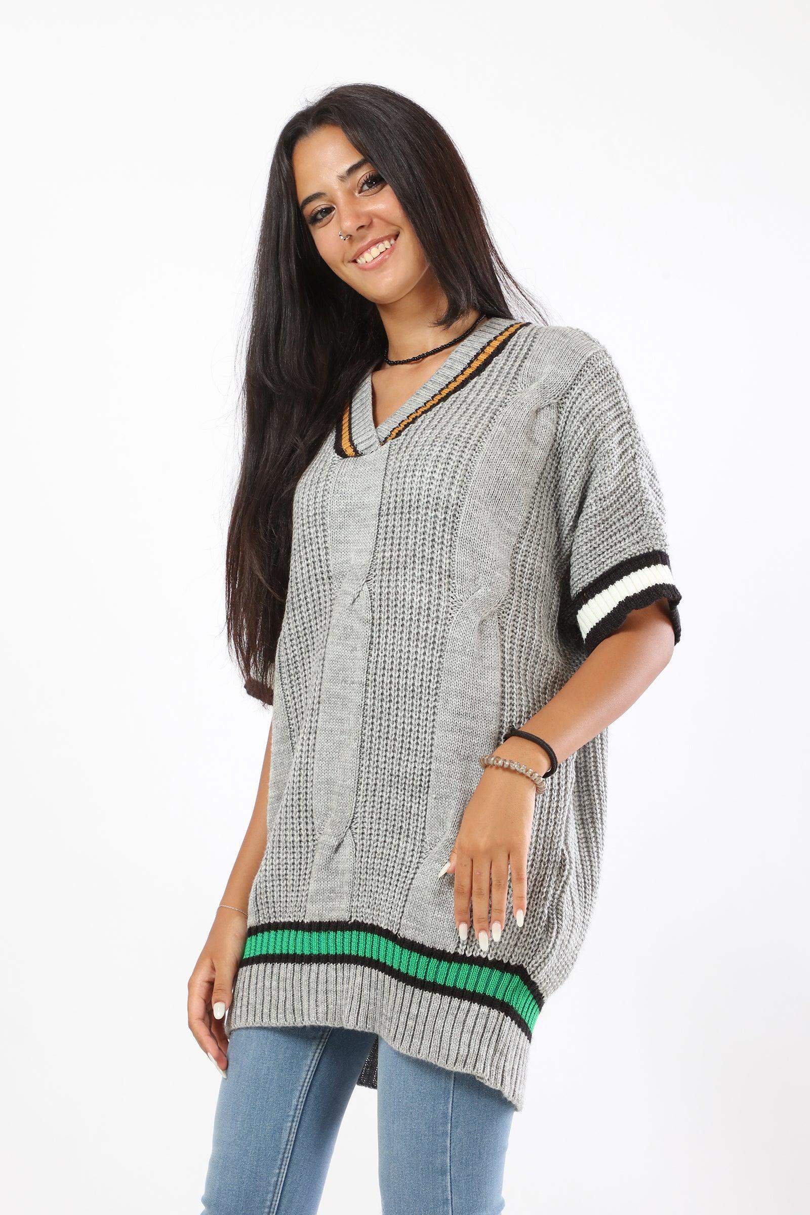 Elbow Sleeves Knitted Pullover - Carina - ÙƒØ§Ø±ÙŠÙ†Ø§