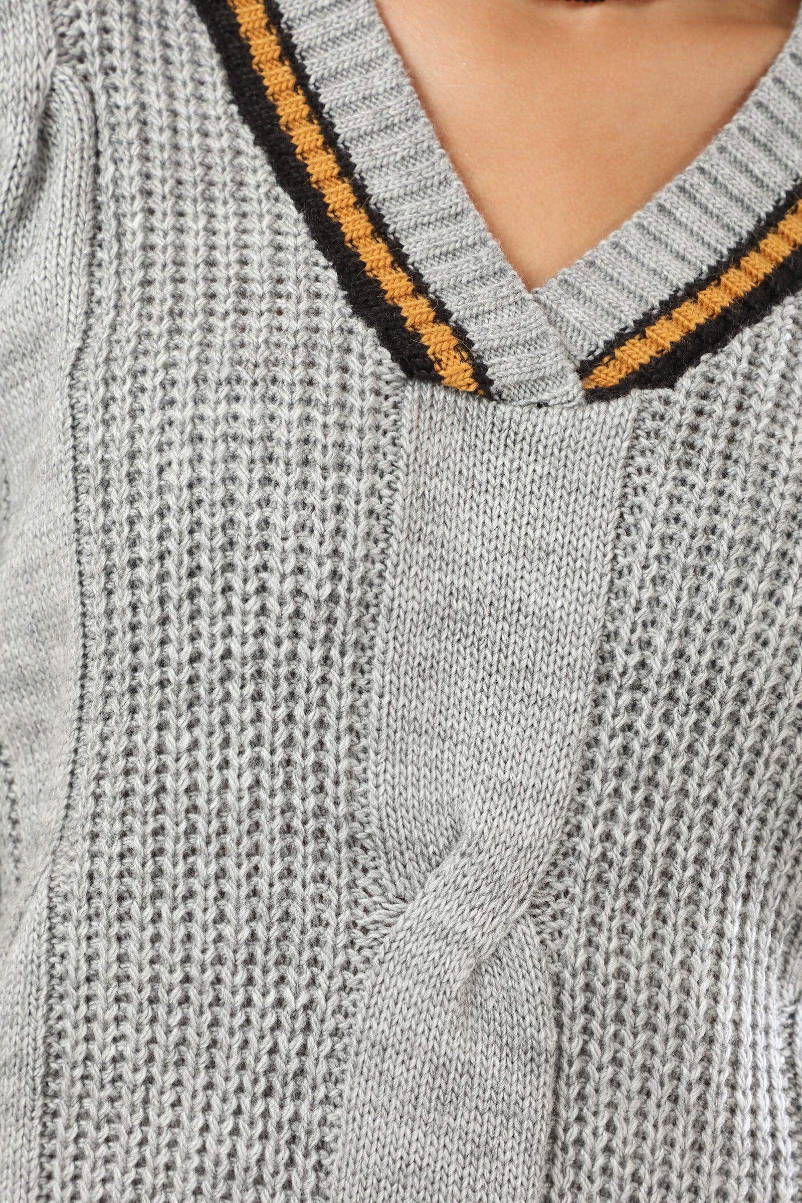 Elbow Sleeves Knitted Pullover - Carina - ÙƒØ§Ø±ÙŠÙ†Ø§