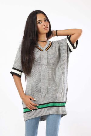 Elbow Sleeves Knitted Pullover - Carina - ÙƒØ§Ø±ÙŠÙ†Ø§