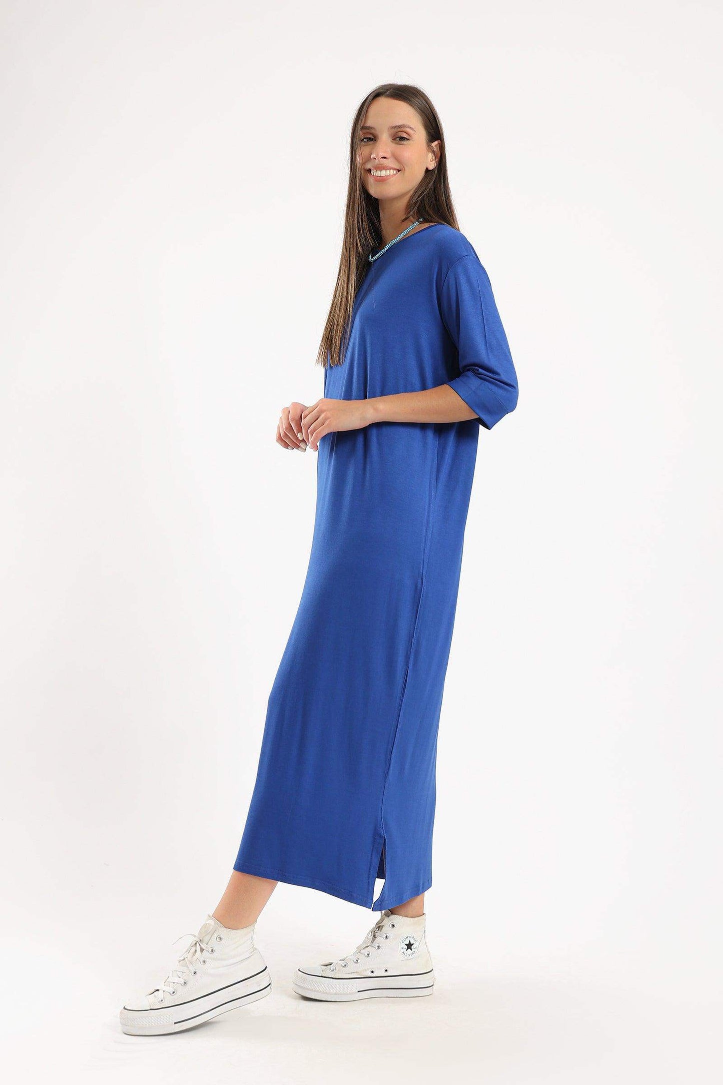 Elbow Sleeves Midi Dress - Carina - ÙƒØ§Ø±ÙŠÙ†Ø§