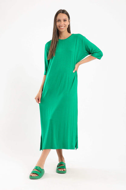 Elbow Sleeves Midi Dress - Carina - ÙƒØ§Ø±ÙŠÙ†Ø§