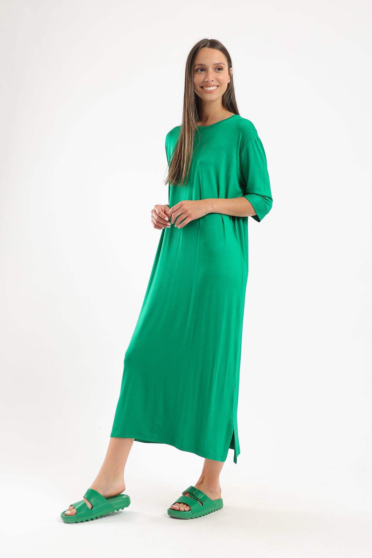 Elbow Sleeves Midi Dress - Carina - ÙƒØ§Ø±ÙŠÙ†Ø§