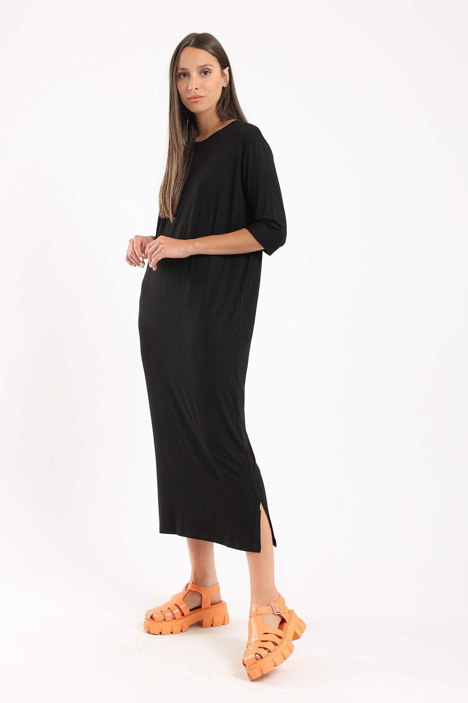 Elbow Sleeves Midi Dress - Carina - ÙƒØ§Ø±ÙŠÙ†Ø§