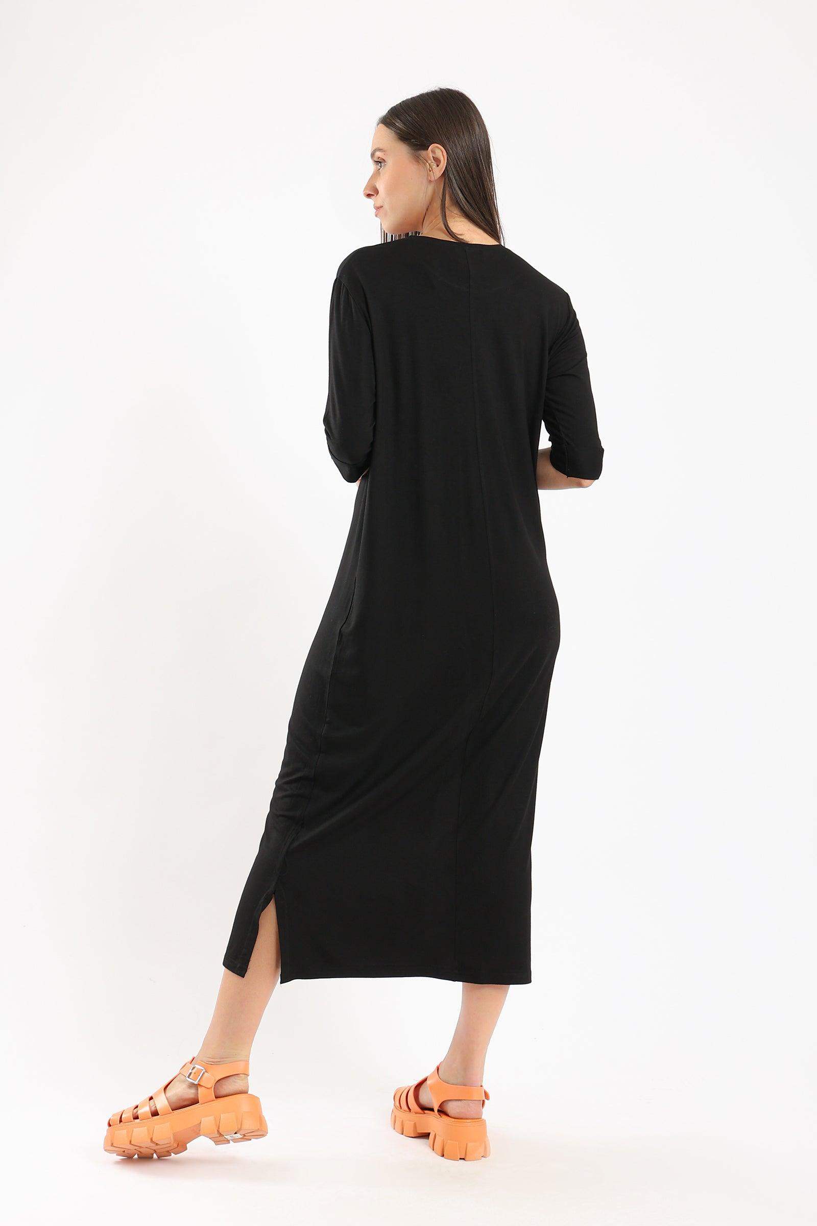 Elbow Sleeves Midi Dress - Carina - ÙƒØ§Ø±ÙŠÙ†Ø§