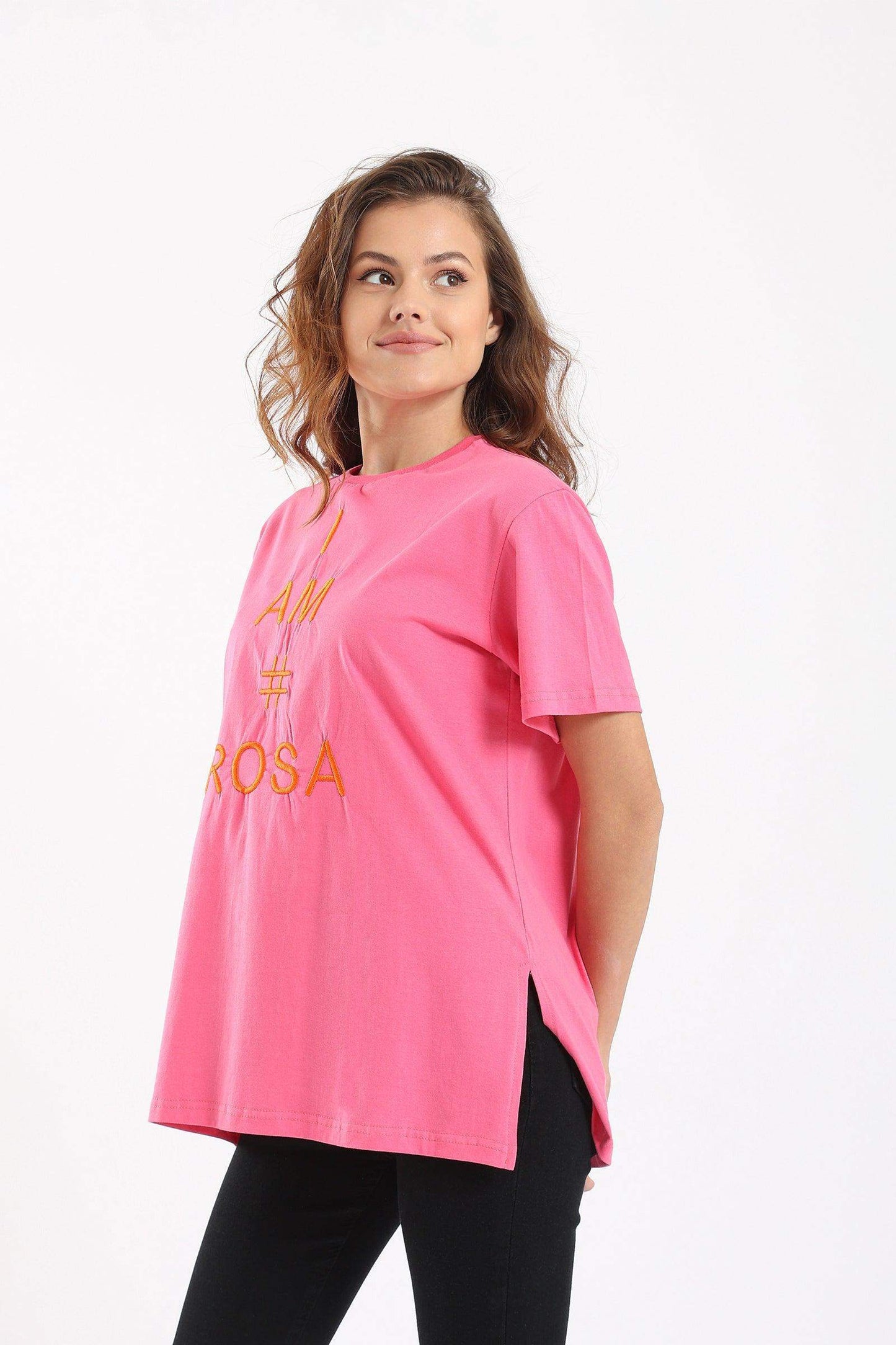 Embroidered Comfy T-Shirt - Carina - ÙƒØ§Ø±ÙŠÙ†Ø§