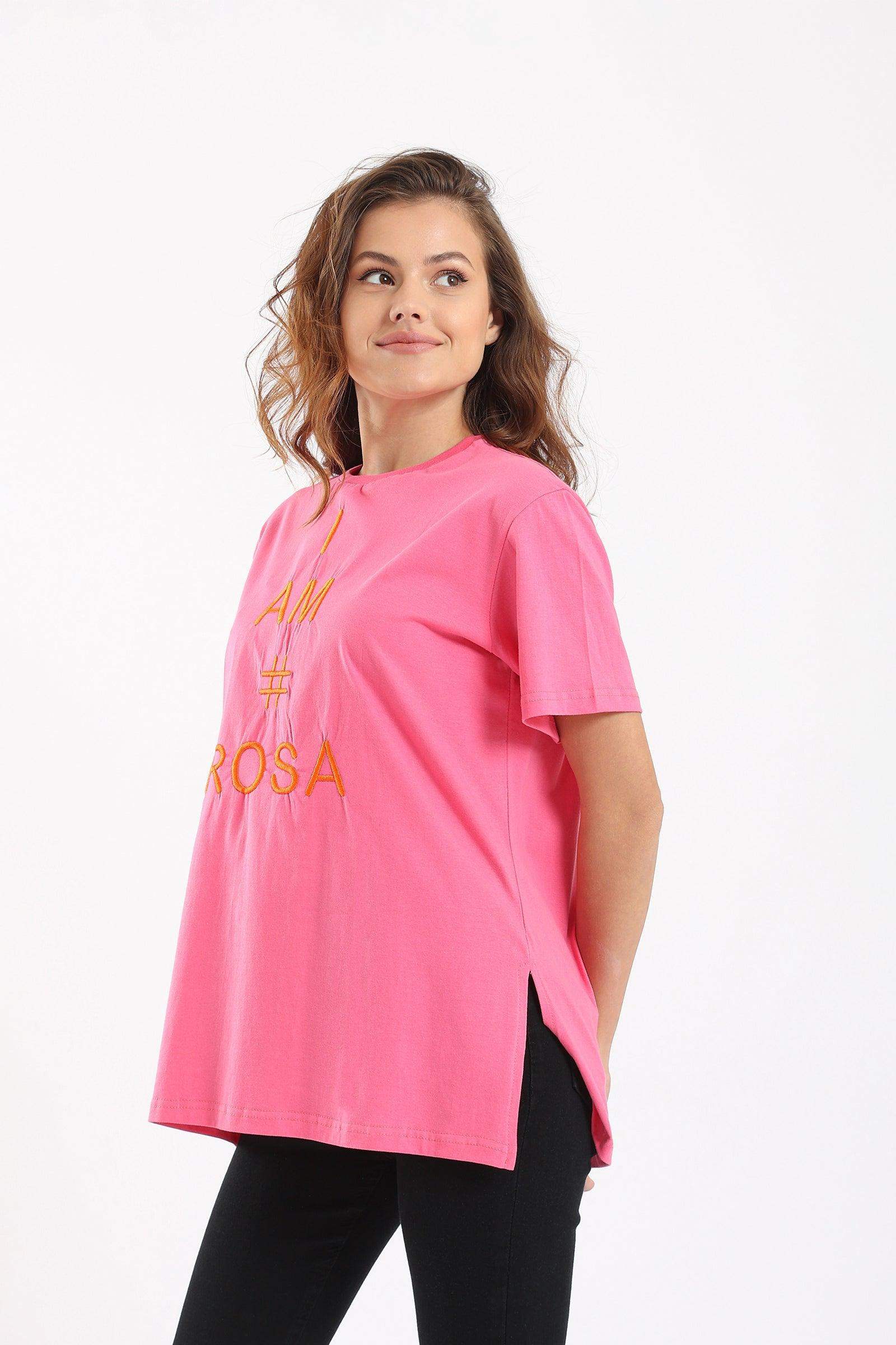 Embroidered Comfy T-Shirt - Carina - ÙƒØ§Ø±ÙŠÙ†Ø§