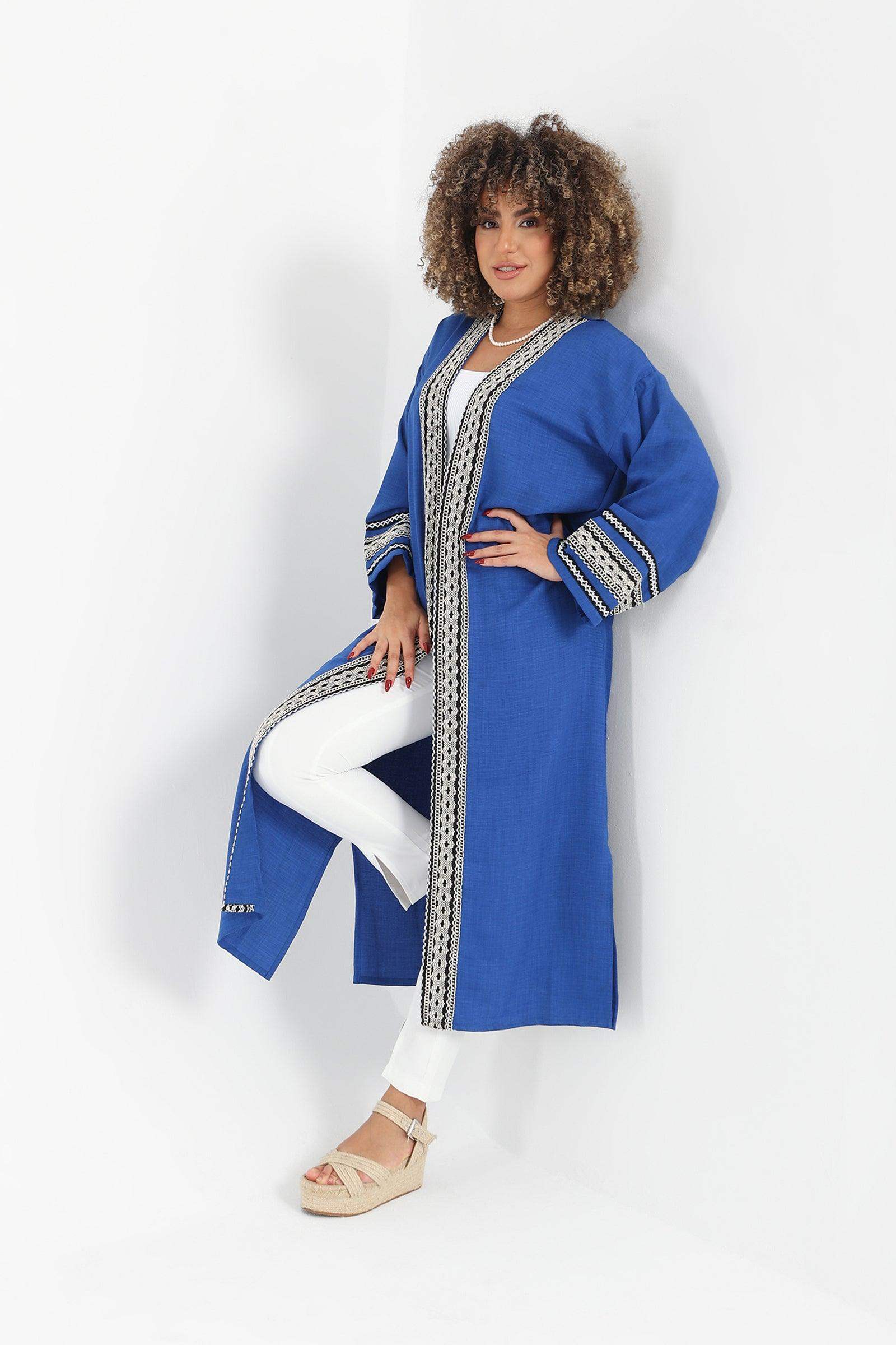 Embroidery Open Neckline Kimono - Carina - ÙƒØ§Ø±ÙŠÙ†Ø§