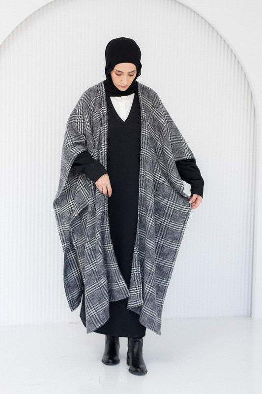 Wrap Check Wool Wrap – Gray