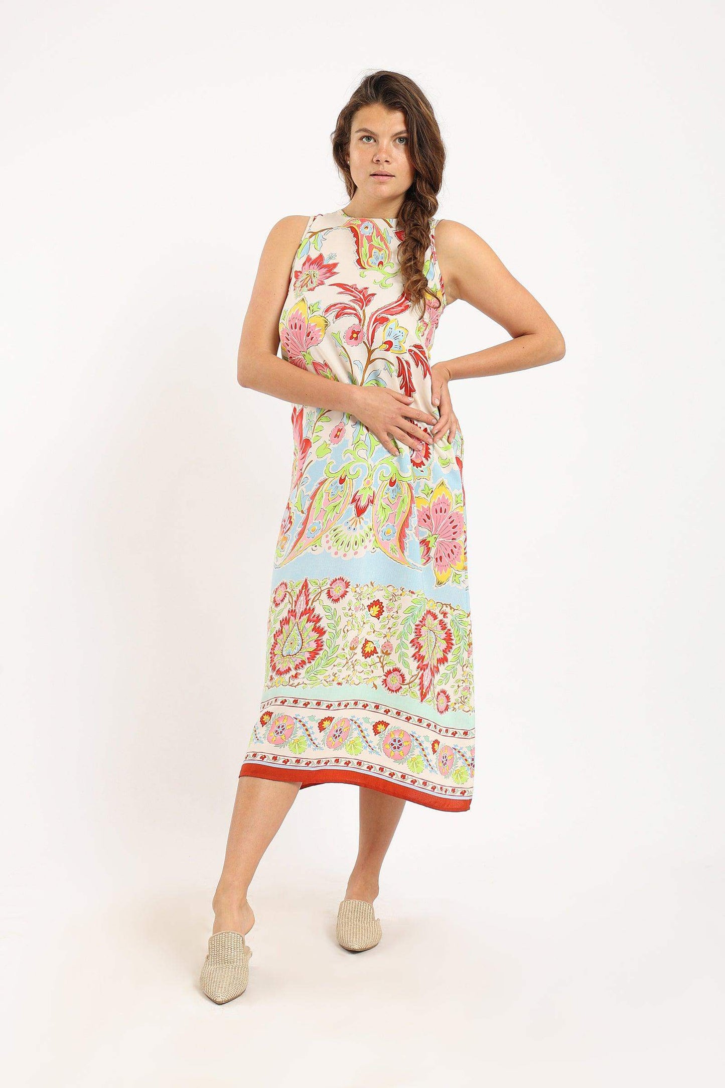 Floral Print Sleeveless Dress - Carina - ÙƒØ§Ø±ÙŠÙ†Ø§