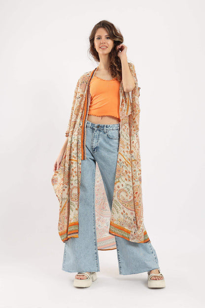 Floral Relaxed Fit Kimono - Carina - ÙƒØ§Ø±ÙŠÙ†Ø§