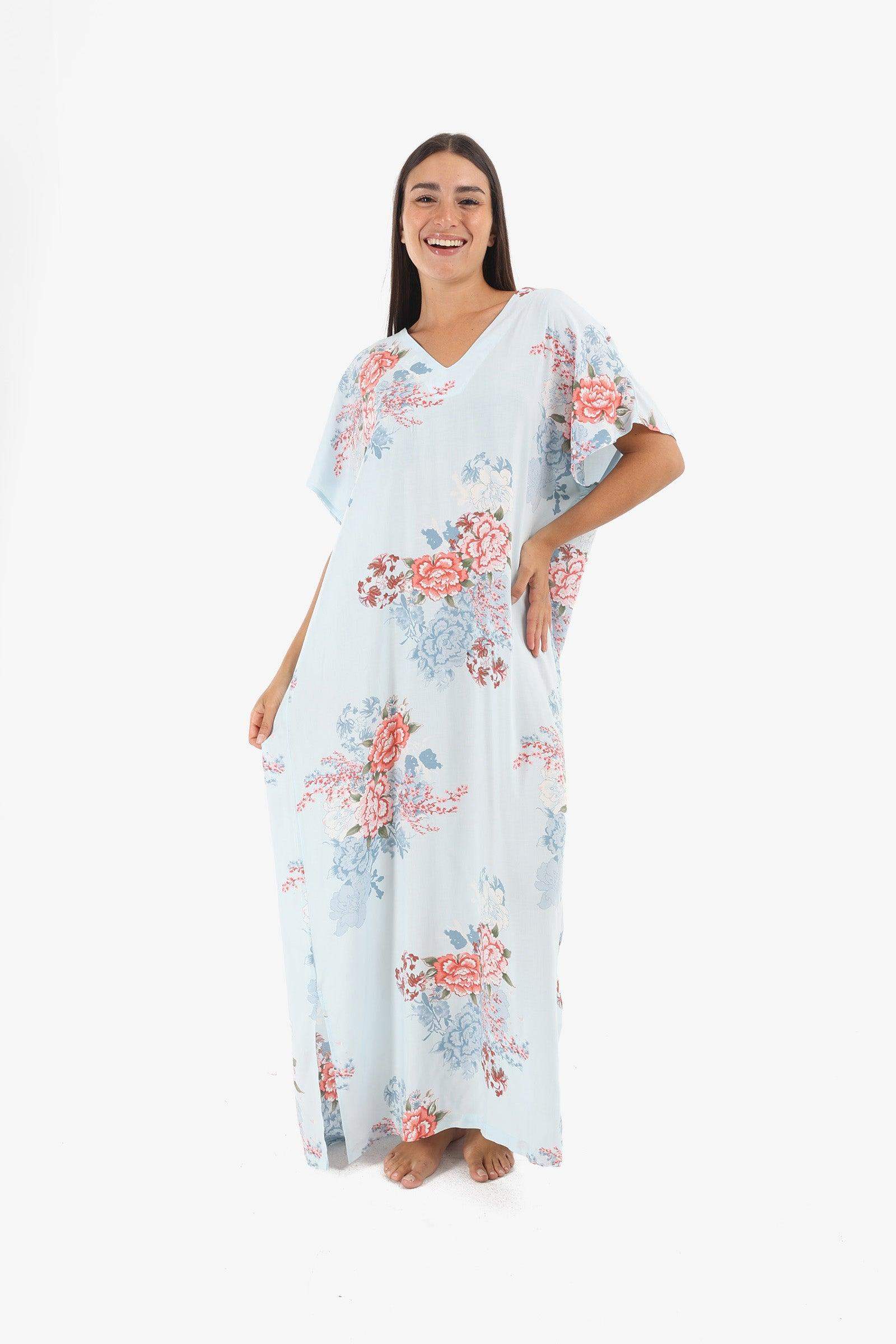 Flowery Flowy Maxi Nightgown - Carina - ÙƒØ§Ø±ÙŠÙ†Ø§