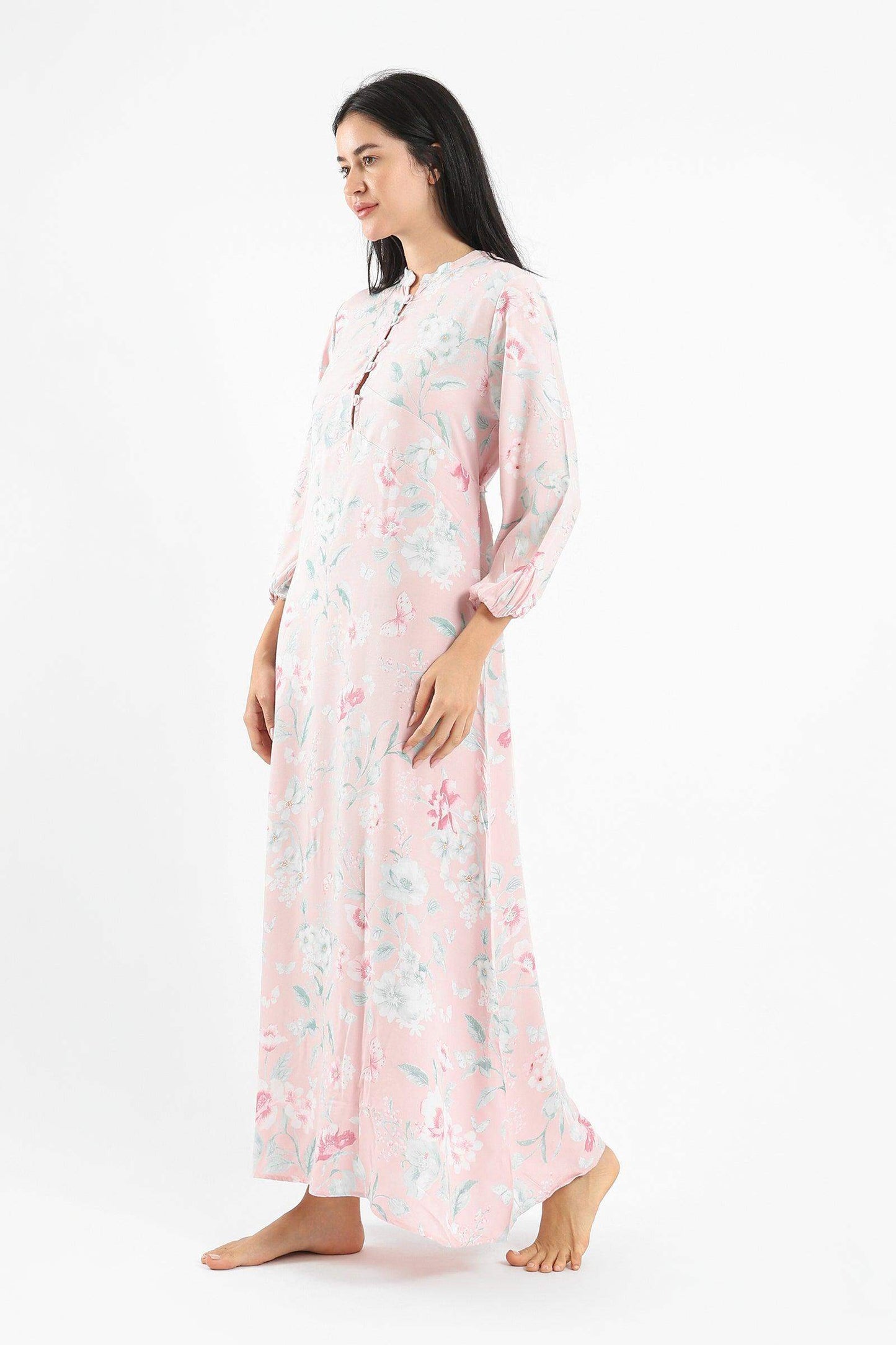 Flowery Maxi Nightgown - Carina - ÙƒØ§Ø±ÙŠÙ†Ø§