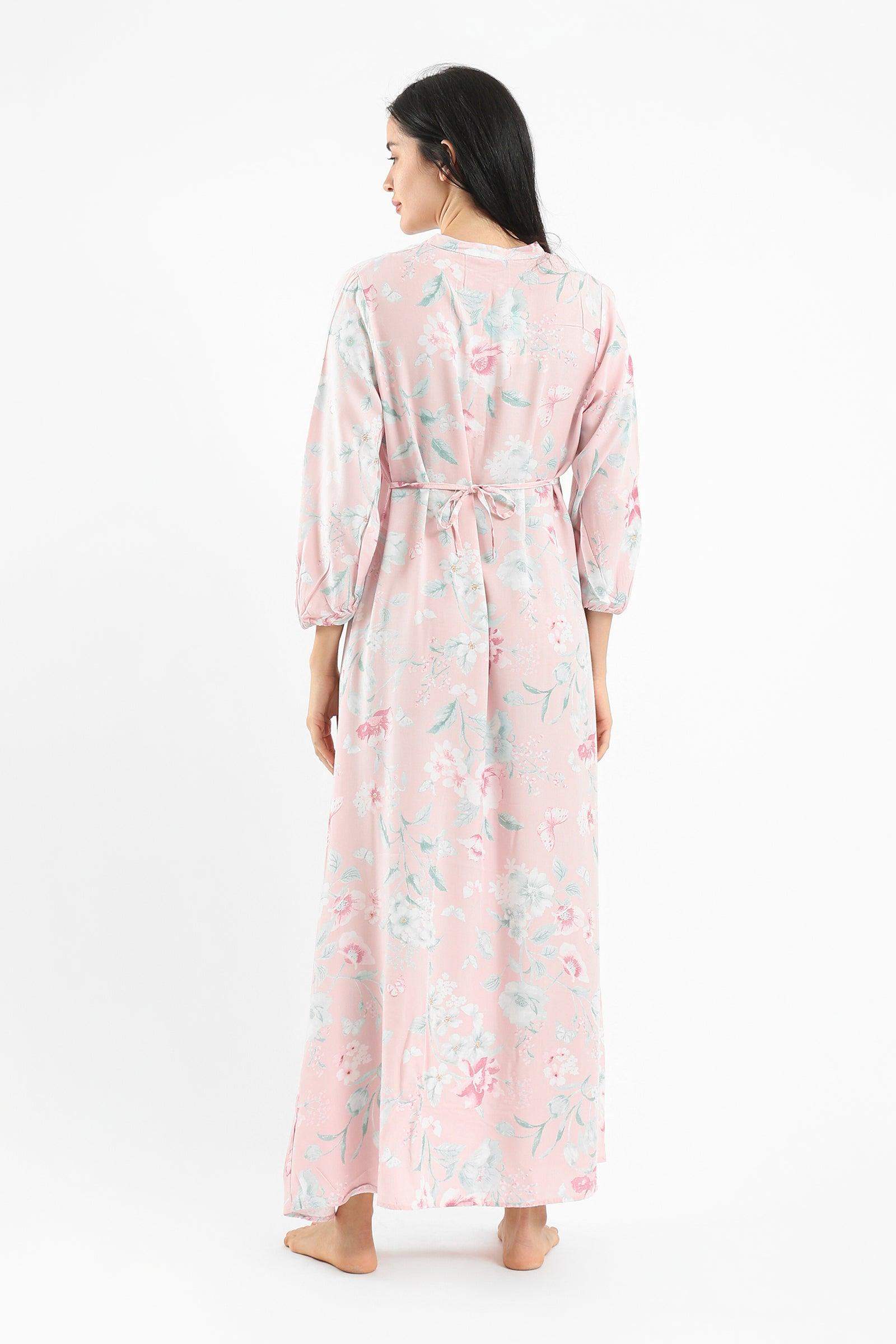 Flowery Maxi Nightgown - Carina - ÙƒØ§Ø±ÙŠÙ†Ø§