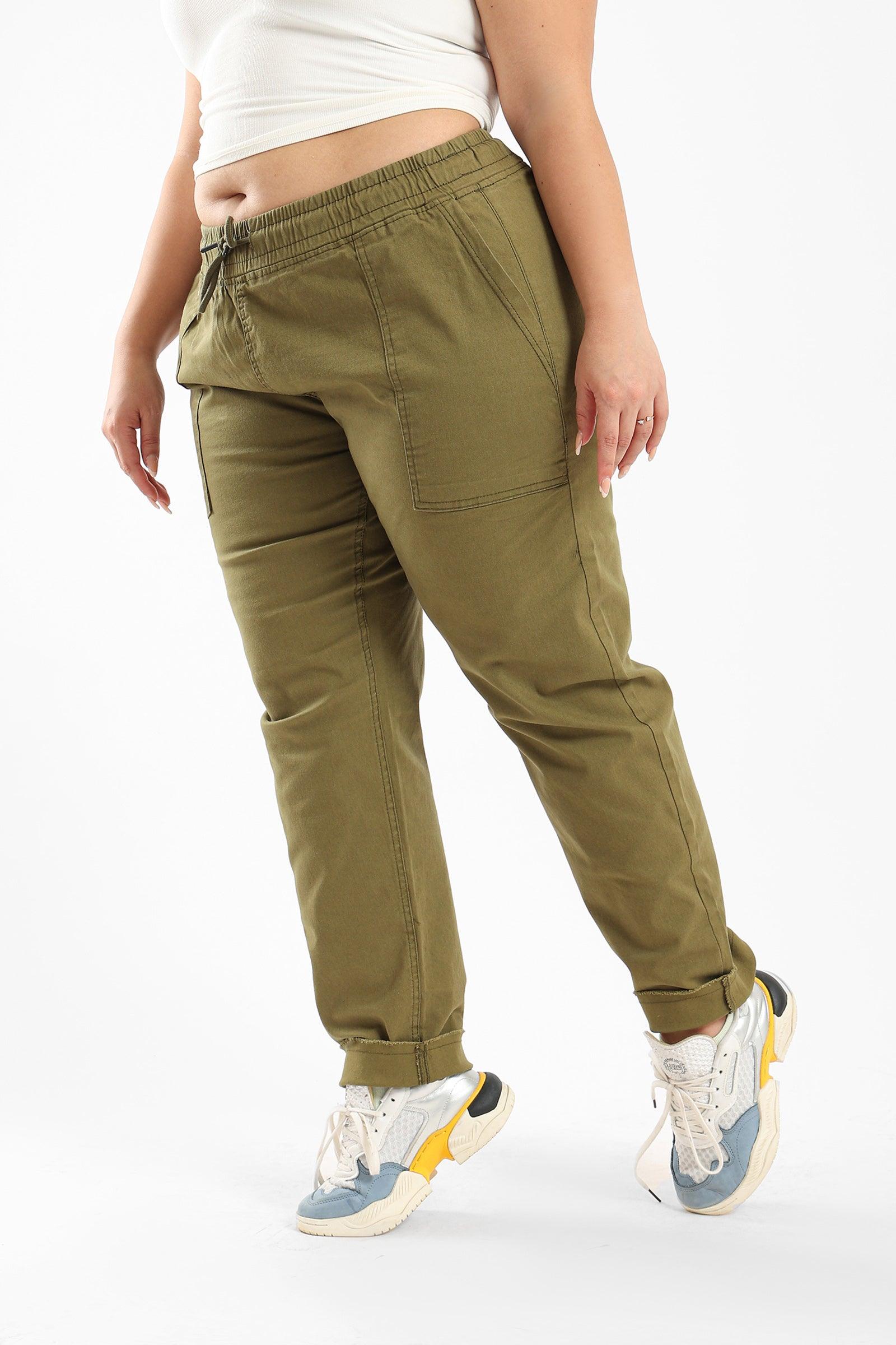 Folded Hem Jogger Pants - Clue Wear