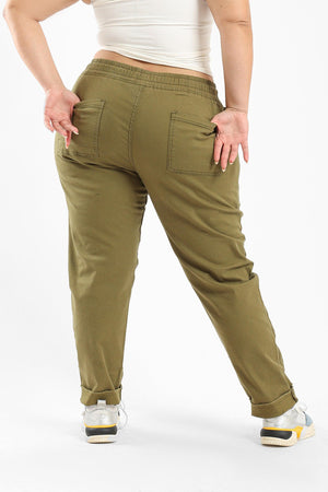 Folded Hem Jogger Pants - Clue Wear