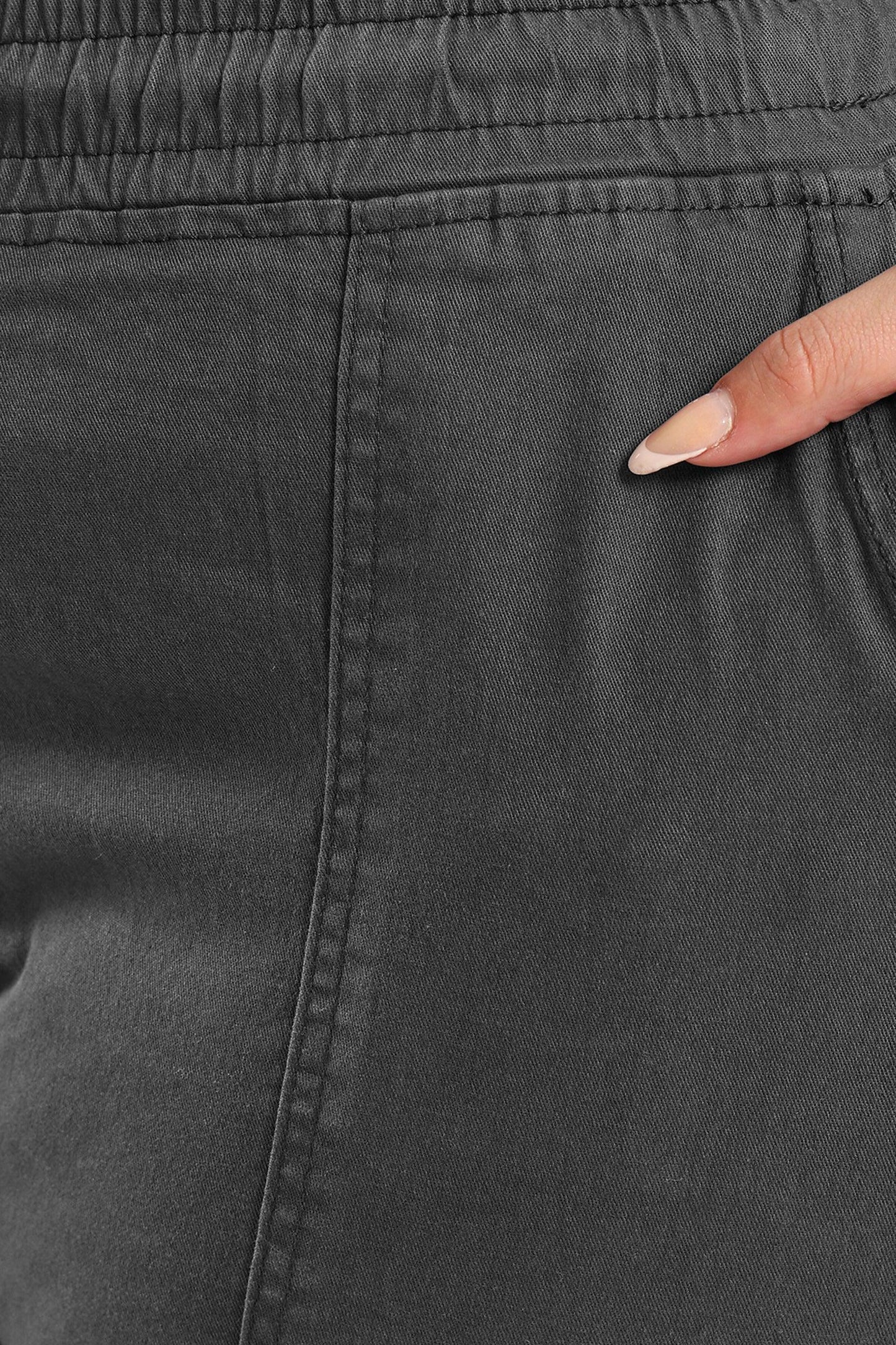 Folded Hem Jogger Pants - Clue Wear