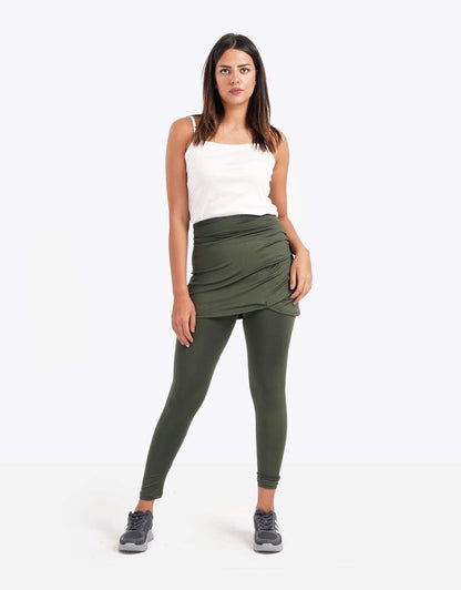 Foldover Ruched Skirted Leggings - Carina - ÙƒØ§Ø±ÙŠÙ†Ø§