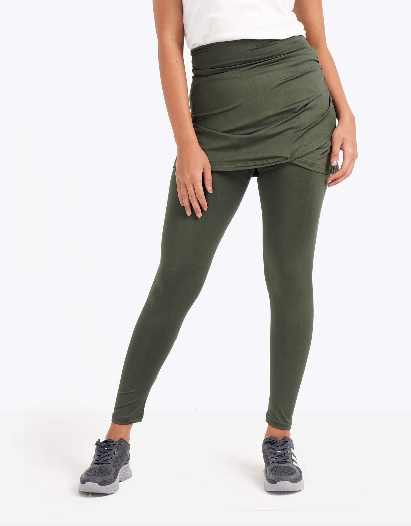 Foldover Ruched Skirted Leggings - Carina - ÙƒØ§Ø±ÙŠÙ†Ø§